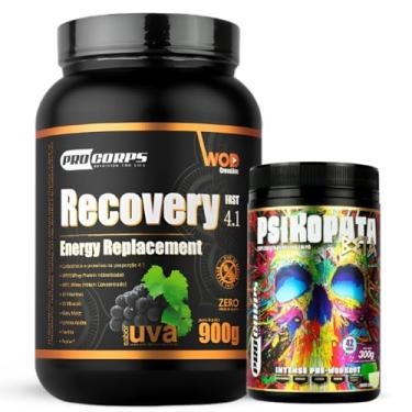 Imagem de Pro Corps Recovery Fast 4:1 900g Sabor Uva + Pré Treino Psikopata Beta 300g Sabor Limão - Pro Corps