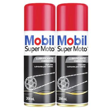 Imagem de Kit Spray Mobil Lubrificante Super Moto Chain Lube (2 Unidades)
