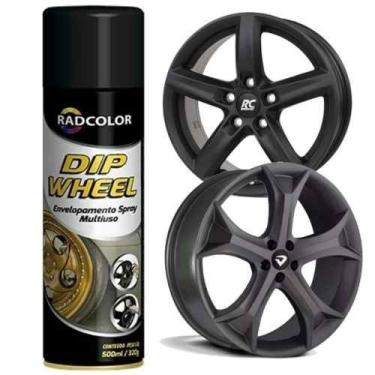 Imagem de Tinta Spray Dip Weel Envelopamento Liquido Preto 500ml 320g - RADNAQ 