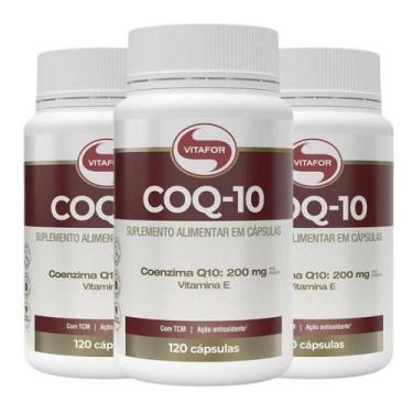 Imagem de kit Coenzima Q10 200mg (120 Caps) Vitafor 3 unidades