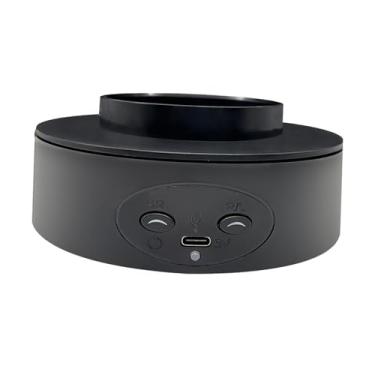 Imagem de oshhni Suporte de exibição rotativo motorizado, plataforma giratória giratória de 360 graus para artesanato com bola, brinquedos, cosméticos, transmissões ao, Preto