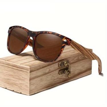 Imagem de Óculos Vintage com Lentes Polarizadas - Moldura de Bambu de Contorno C