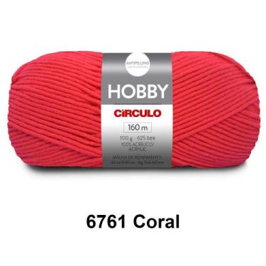 Imagem de Lã Fio Hobby Círculo 100g 160m Novelo - Tricô e Crochê, 6761 - Coral
