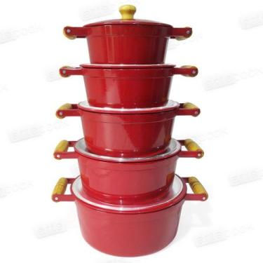 Imagem de Jogo panela caçarola alumínio fundido vermelho - Artecook