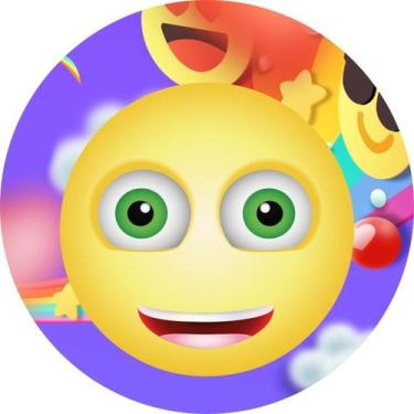 Imagem de Painel Festa Redondo C/ Elástico 1,50m Emoji - Fadrix