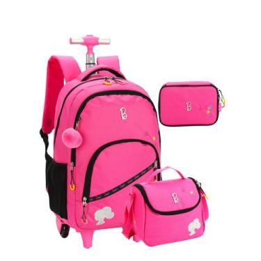 Imagem de Kit Barbie Mochila de Costas e Rodas + Lancheira + Estojo RS - Luxcel