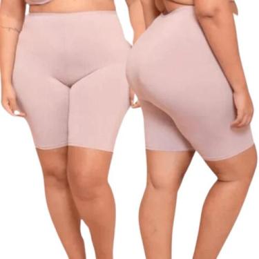 Imagem de Kit 2 Short Feminino Plus Size Anagua Segunda Pele Usar De Baixo De Sa