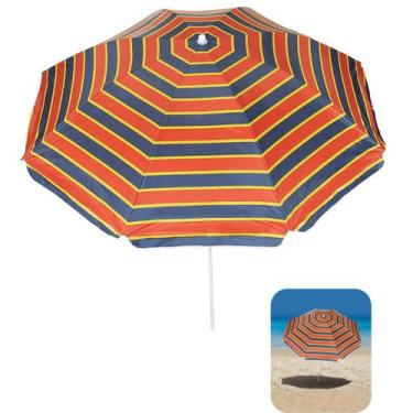 Imagem de Guarda Sol 1,8m Aço Sombreiro Ipanema Praia Piscina Camping Vermelho -