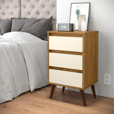 Imagem de Mesa de Cabeceira Alecrim Retrô Freijo Off White - Mais de Casa