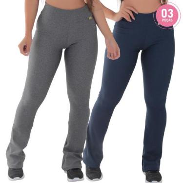 Imagem de Kit com 02 Leggings Flare Felpada Bailarina Wide Leg - Click Mais Boni