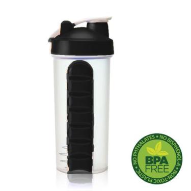 Imagem de Garrafa Squeeze Gold Sports Mixer e Porta Comprimido 750ml, Preto, Úni