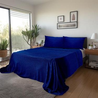 Imagem de Cobertor Canelado Queen 3 peças Manta Quente Inveno 2.60M X 2.50M - Be