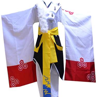 Imagem de ZBQYGO Kimono masculino anime para cosplay Sesshomaru, Branco, G