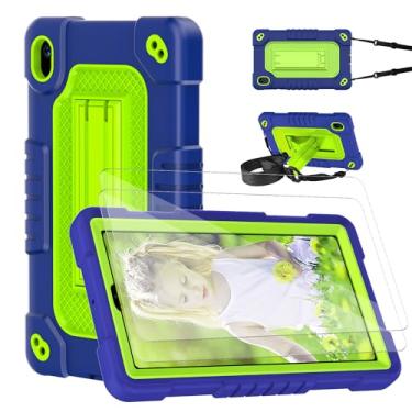 Imagem de Hoibon Capa à prova de choque para tablet Walmart Onn de 7 polegadas (modelo 2024 100135924) capa resistente para crianças com protetor de tela e alça de ombro para modelo Onn 7 4ª geração 2024 (azul