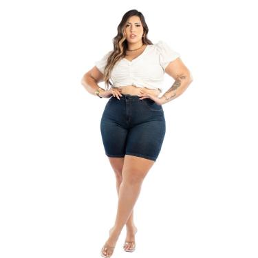 Imagem de Bermuda Biotipo Jeans Feminina Plus Size 