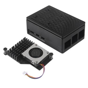 Imagem de Capa Pi 5 para raspbery Pi 5 Active Cooler, capa Rpi 5 com ventilador de resfriamento preto dissipador de calor, capa para Raspberry Pi 5