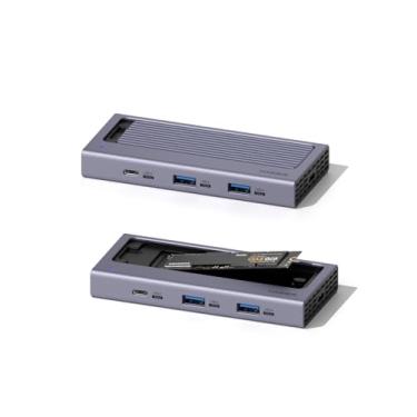 Imagem de Hagibis Hub USB C com gabinete SSD M.2, capa magnética, compartimento de disco rígido externo de fácil desmontagem com USB 3.1 de 10 Gbps, USB C para MacBook Pro, iPhone 15 Pro Max, Mac Mini, laptop,