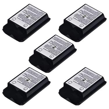 Imagem de Pacote com 5 capas de bateria para controle sem fio Xbox 360, capa de substituição para Xbox360 (preto)