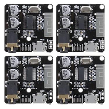 Imagem de ECSiNG 4 peças placa receptora de áudio MP3 Bluetooth 5.0 amplificador de áudio para alto-falante de carro 3,7 V-5 V placa de decodificação de receptor de áudio Bluetooth 3 x 3 cm/1,18 x 1,18