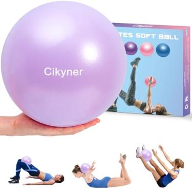 Imagem de Cikyner Bola de Pilates macia, pequena bola de exercício, mini bola de ginástica de 22 cm com canudo inflável, adequada para pilates, ioga, treinamento de corpo inteiro, fisioterapia e melhoria do