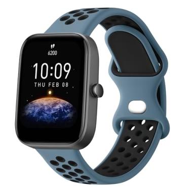 Imagem de Vanjua Pulseiras esportivas para Amazfit Bip 3 / Bip 3 Pro / Bip 3 Pro / Bip / Bip Lite / Bip S / Bip S lite / Bip U, pulseira de substituição de silicone macio de liberação rápida de 20 mm para
