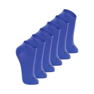 Imagem de Kit 6 Pares de Meias Infantil Antiderrapante Lupo 2911-003, Azul, 24-2