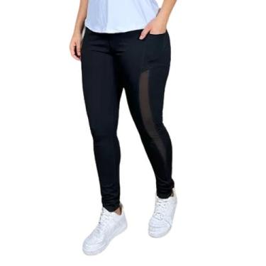 Imagem de Legging Poliamida BlackOut com bolso detalhe em tule PINA - PINA Fitne