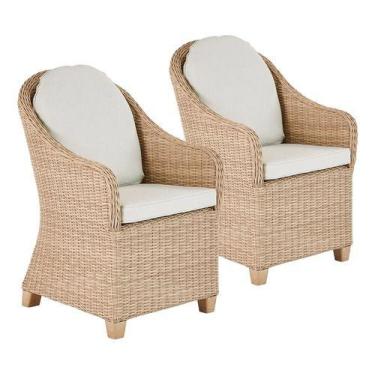 Imagem de Conjunto 2 Poltronas Para Jardim 90x63x70 Cm Rattan Bege - N/A