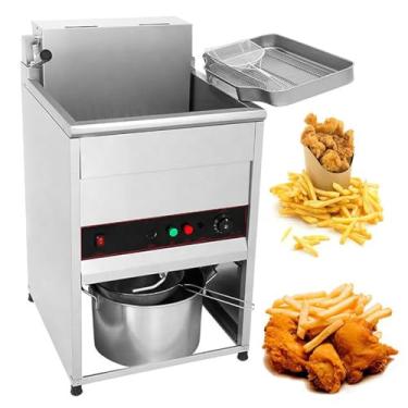 Imagem de Fritadeira elétrica vertical de temperatura constante, proteção contra sobretemperatura embutida, equipamento de fritura francesa comercial, tubo de aquecimento pode ser virado, fritadeira de grande