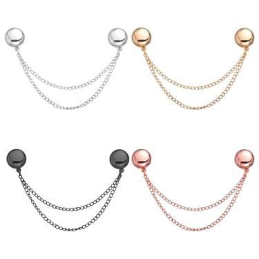 Imagem de 4 peças de clipes magnéticos para roupas, clipes de botão magnéticos multifuncionais, ímãs sem pinos, acessórios de roupas para mangas, saias e vestidos (ouro, ouro rosa, preto e prata)