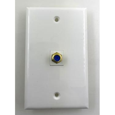 Imagem de Placa de parede coaxial, Keystone coaxial fêmea para fêmea, cabo de TV, placa de parede, conector F, placa de parede de vídeo (1 porta)