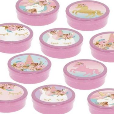 Imagem de Latinha Lembrancinha Festa Unicórnio - 8cm - 20 unidades - Rosa - Rizz