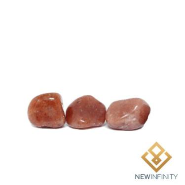 Imagem de 3 pedras Roladas de Quartzo Vermelho Natural 2cm Vitalidade e Disposiç