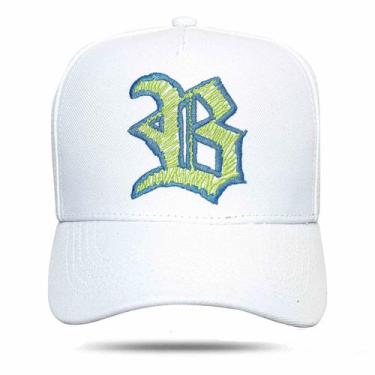 Imagem de Boné BLCK Brasil Snapback Aba Curva Logo B Sewing Poliéster, Branco, U