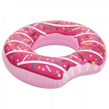 Imagem de Boia Inflavel Grande 1,07 M para Piscina Rosa Donut Morango  Mor