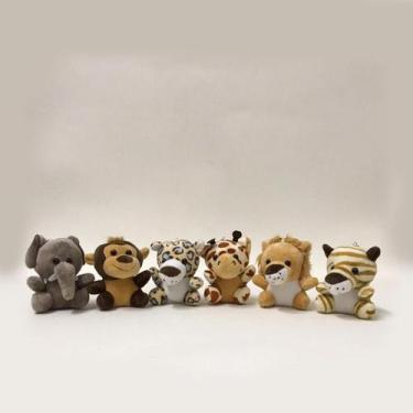 Imagem de Chaveiros Lembrancinha Bichos Pelúcia Safari Kit 12 Uni - 9cm - SS