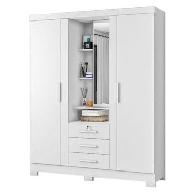 Imagem de Guarda Roupa Solteiro Capelinha Premium 3 Portas Branco - Zanzini - ZA