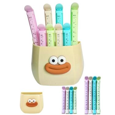 Imagem de OULIGET Clipes de vedação de data para saco de comida, clipes de chip com caixa de armazenamento de ímãs, ímãs de geladeira, recipiente magnético de parede, clipes de lascas de plástico, clipe de saco