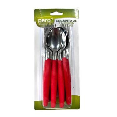 Imagem de Conjunto Talheres de Inox 12 Peças N246351-9 Vermelho - Pero