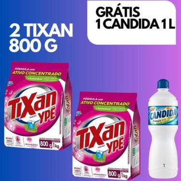 Imagem de 2 Sabão em Pó Tixan 800g  e Leve 1 Alvejante 1 Litro - brilhante