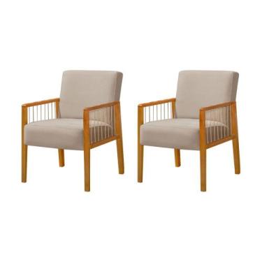 Imagem de Kit 2 Poltronas Decorativas Base em Madeira Maciça e Corda Náutica Cop