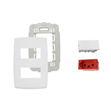 Imagem de Kit Conjunto 4x2 Tomada 10A VM Interruptor Simples Pial Plus - Legrand