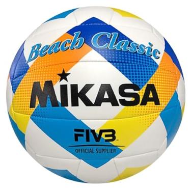 Imagem de MIKASA Bola de praia oficial de 8 polegadas, branca e amarela, para vôlei de praia, 1 peça