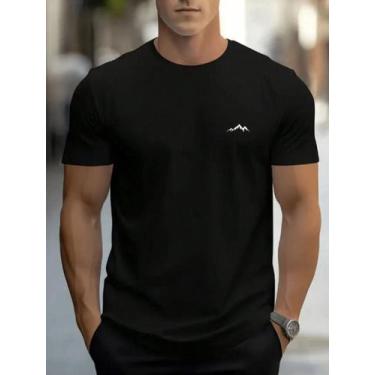 Imagem de Camiseta Masculina Camisa BÁsica Slim Algodão Egípcio Não Amassa NÃO E