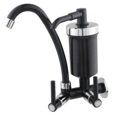 Imagem de Torneira Filtro Água Ecológico Parede Pró-Saúde - Preto - Bruno Acabam