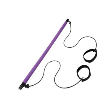 Imagem de rockible Barra de Pilates Fitness Stick Equipamento Cinto de Treinamento Destacável Barra de Tonificação Esticada Pull Rod para Homens Musculação Mulheres, Roxo