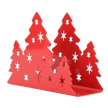 Imagem de Suporte de Guardanapo, árvore de Natal, Dispensador de Tecido Decorativo, Bancada, Toalha de, Armazenamento para Casa, Restaurante (Vermelho)