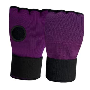 Imagem de Dynwave Gel boxe mão envolve luvas internas com alça de pulso longa confortável proteção de mão acolchoada para sanda kickboxing taekwondo, Roxo