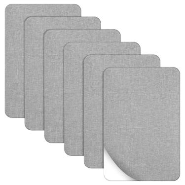 Imagem de 6 peças de remendo de tecido para reparo de sofá 10 x 15 cm, fita autoadesiva de linho, kit de remendos de pano de fixação rápida para móveis, sofá, assentos de carro, bolsas, tendas, cadeiras, roupas