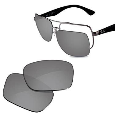 Imagem de Glintbay Lentes de óculos de sol de substituição 100% precisas para RayBan RB3483 60 mm - Espelhado prateado metálico polarizado